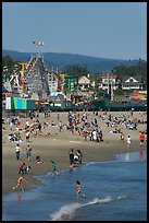 Children, beach, and boardwalk. Santa Cruz, California, USA ( color)