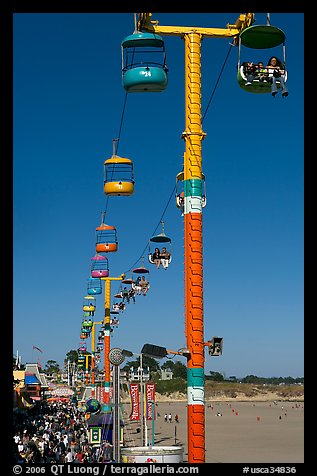 Boarwalk and aerial gondola. Santa Cruz, California, USA (color)