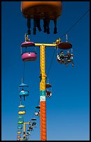 Riding the beach boardwalk aerial gondola. Santa Cruz, California, USA