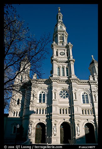 Cathedral of the Blessed Sacrament, afternoon. Sacramento, California, USA (color)