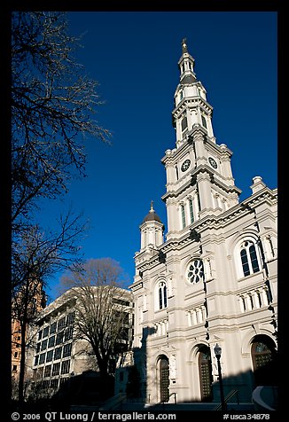 Cathedral of the Blessed Sacrament, afternoon. Sacramento, California, USA (color)
