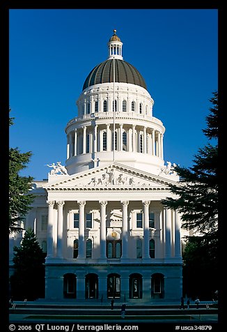 State Capitol of California, late afternoon. Sacramento, California, USA