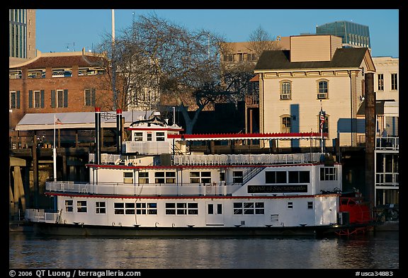 Spirit of Sacramento riverboat,  late afternoon. Sacramento, California, USA