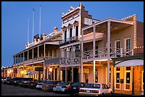 Gold-rush area buildings at night, Old Sacramento. Sacramento, California, USA ( color)