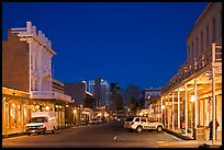 Old Sacramento street at night. Sacramento, California, USA (color)