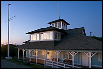 South Bay Yacht club at twilight, Alviso. San Jose, California, USA