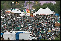 Crowds in Guadalupe River Park, Independence Day. San Jose, California, USA (color)