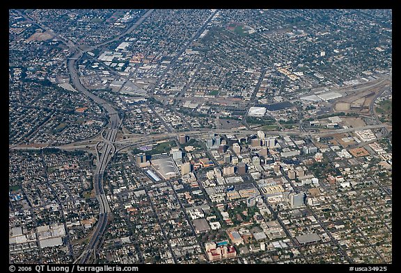 Aerial view of downtown. San Jose, California, USA (color)