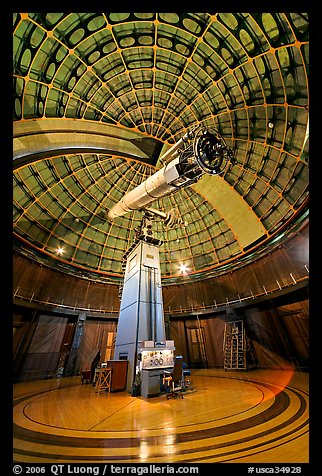 Refractive telescope, Lick obervatory. San Jose, California, USA (color)