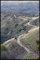 Winding road on the Mount Hamilton Range. San Jose, California, USA