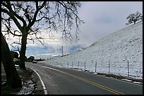 Mount Hamilton road, snowy hills,  and Silicon Valley. San Jose, California, USA