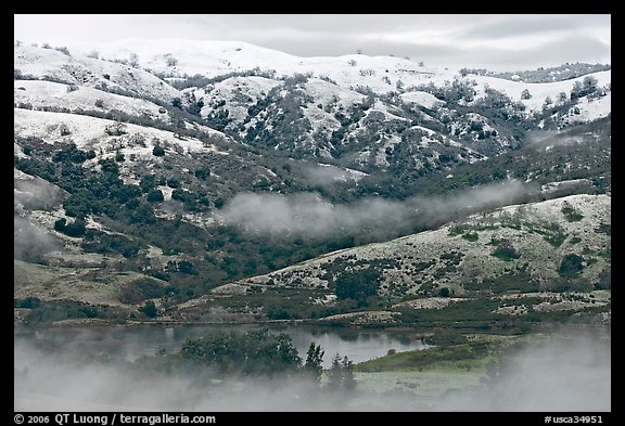 Joseph Grant Park and Mount Hamilton Range with snow. San Jose, California, USA (color)