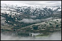 Joseph Grant Park and Mount Hamilton Range with snow. San Jose, California, USA