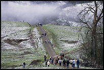 Residents visiting Joseph Grant Park after a rare snowfall. San Jose, California, USA