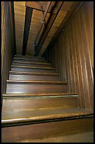 Staircase leading to closed ceiling. Winchester Mystery House, San Jose, California, USA (color)