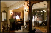 Mirror and last bedroom of Sarah Winchester. Winchester Mystery House, San Jose, California, USA ( color)