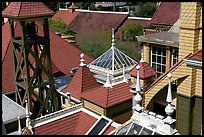 Rooftop detail. Winchester Mystery House, San Jose, California, USA ( color)