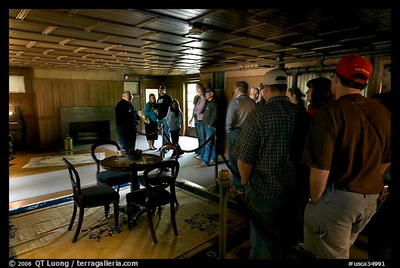 Guided tour. Winchester Mystery House, San Jose, California, USA (color)