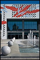 McEnery convention center and reflection of San Jose Civic Auditorium. San Jose, California, USA