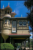 Door to nowhere, opening to a one-story drop. Winchester Mystery House, San Jose, California, USA ( color)