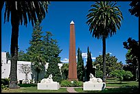 Sphynx and Obelisk, Rosicrucian Park. San Jose, California, USA (color)