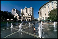 Plaza de Cesar Chavez, late afternoon. San Jose, California, USA (color)