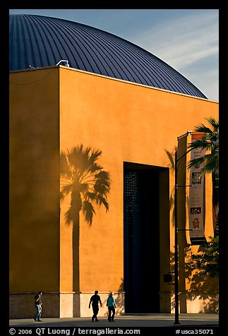 Tech Museum of Innovation wall and dome. San Jose, California, USA (color)