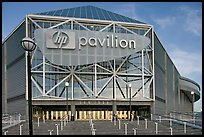 Facade of the HP Pavilion, late afternoon. San Jose, California, USA (color)