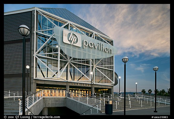 Arena (now HP Pavilion at San Jose), sunset. San Jose, California, USA