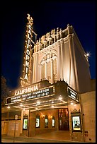 California Theatre at night. San Jose, California, USA (color)