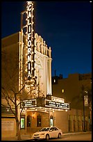 California Theater at night. San Jose, California, USA (color)