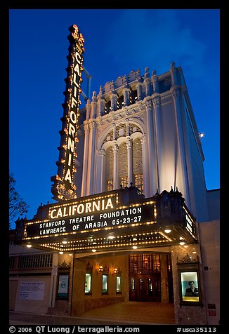 California Theatre at dusk. San Jose, California, USA