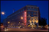 Hotel Sainte Claire at night. San Jose, California, USA (color)