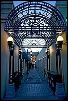 Alley and gate leading to Castro Street, Mountain View. California, USA