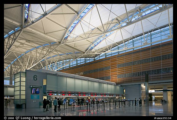 San Francisco International Airport interior. California, USA