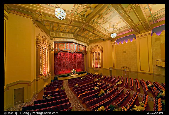 Stanford Theatre in Art Deco style. Palo Alto,  California, USA (color)