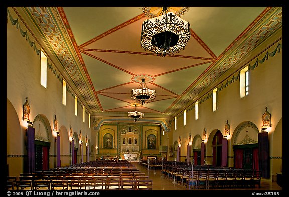 Chapel, Mission Santa Clara de Asis, Santa Clara University. Santa Clara,  California, USA (color)