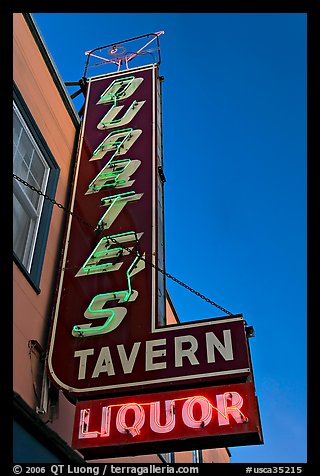 Neon sign for Duarte Tavern, Pescadero. San Mateo County, California, USA (color)
