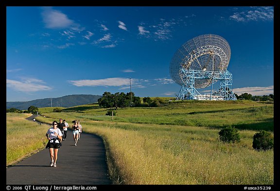 People running in the Stanford Dish area. Stanford University, California, USA (color)