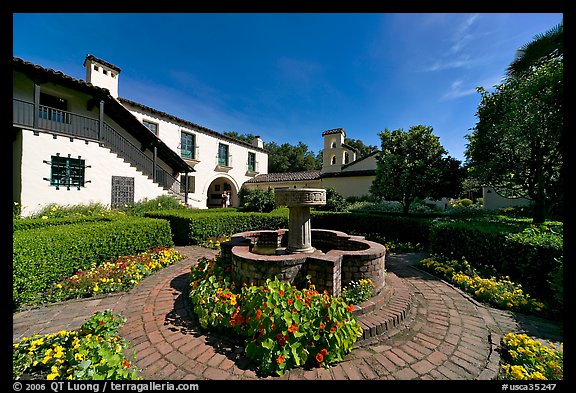 Court of Abundance, Allied Arts Guild, afternoon. Menlo Park,  California, USA