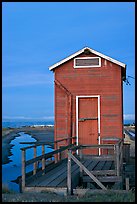 Red shack at dusk, Bayfront Park. Menlo Park,  California, USA