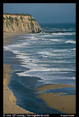 Waves and cliffs, Scott Creek Beach. California, USA (color)