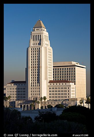 Los Angeles City Hall in Art Deco style. Los Angeles, California, USA