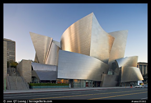 Walt Disney Concert Hall, designed by Frank Gehry, late afternoon. Los Angeles, California, USA