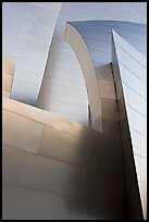 Shiny steel surfaces of the new Walt Disney Concert Hall. Los Angeles, California, USA (color)