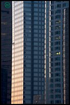 Detail of glass high-rise buildings facades. Los Angeles, California, USA (color)