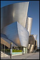 Silvery architecture of the Walt Disney Concert Hall, early morning. Los Angeles, California, USA