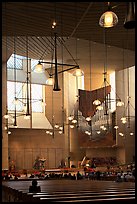 Interior of the Cathedral of our Lady of the Angels, designed by Jose Rafael Moneo. Los Angeles, California, USA (color)