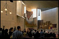 Interior of the Cathedral of our Lady of the Angels during Sunday service. Los Angeles, California, USA