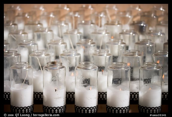 Candles outside the Cathedral of our Lady of the Angels. Los Angeles, California, USA (color)